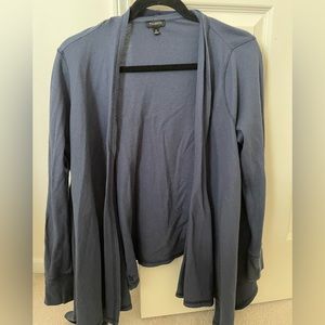 Talbots Sz M Navy Waffle Knit Cardigan